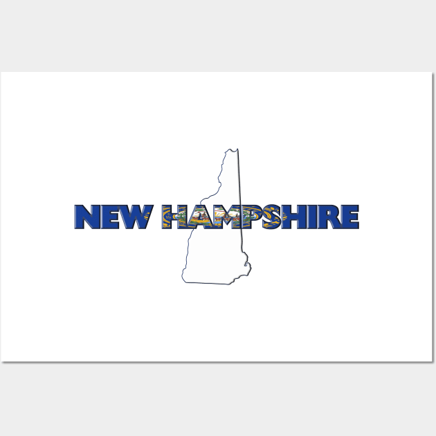 New Hampshire Colored State Letters Wall Art by m2inspiration